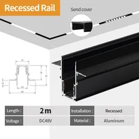 2m Magnetic Rail Linear Magnetic Track Lighting Accessories 2 Meters Ceiling Magnet Track Kits 48V Power Supply Corner Connector 2