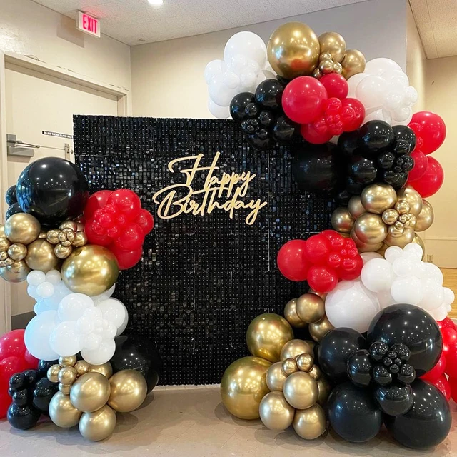 Kit de guirxiété d'arc de ballon rouge et noir, ensemble de ballons blancs  et dorés, décor de fête d'anniversaire, course de casino, remise des  diplômes, baby shower, 110 pièces - AliExpress