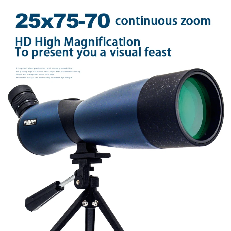 25-75x70 HD Spotting Scope Zoom Monocular BAK4 Prism Waterproof Telescope For Target Shooting Bird Watching Outdoor Camping