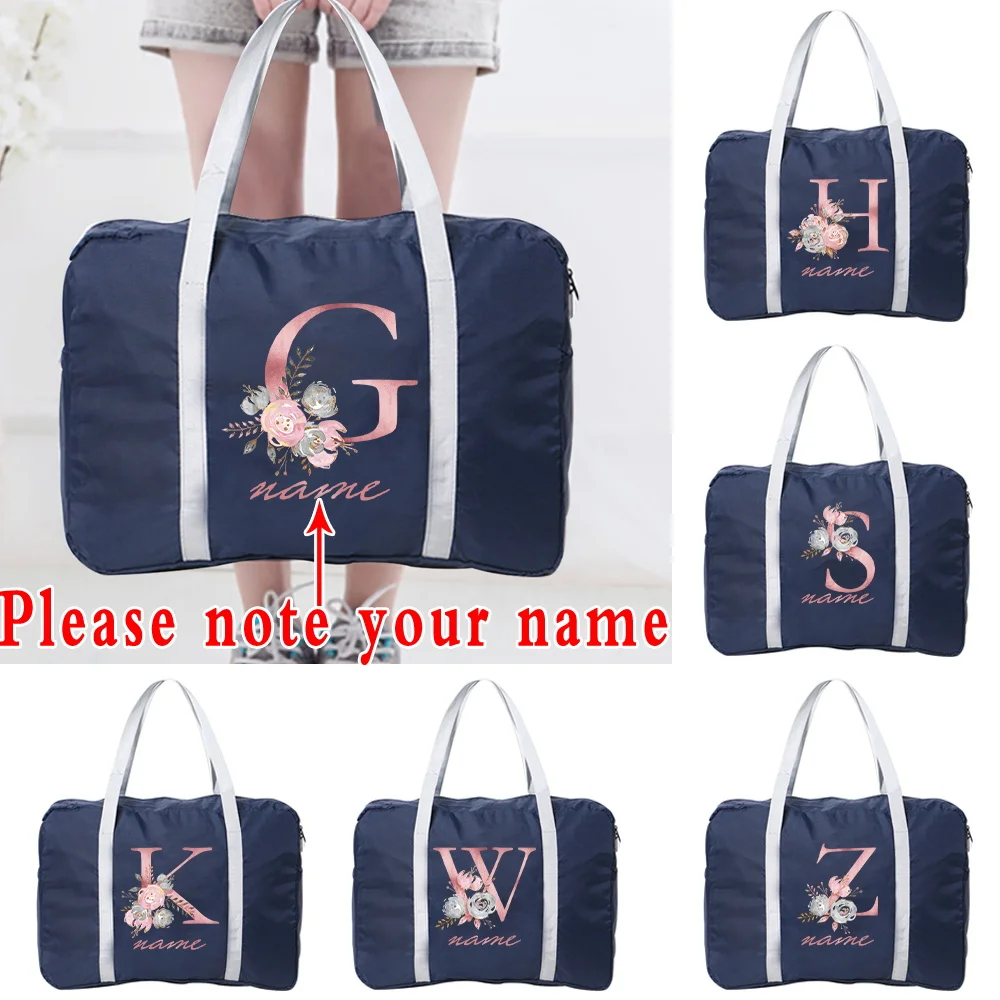 

Customize Any Name Travel Bag Women Handbags Luggage Multi-function Letter Fold Organizer Large Capacity Travel Accessories Tote