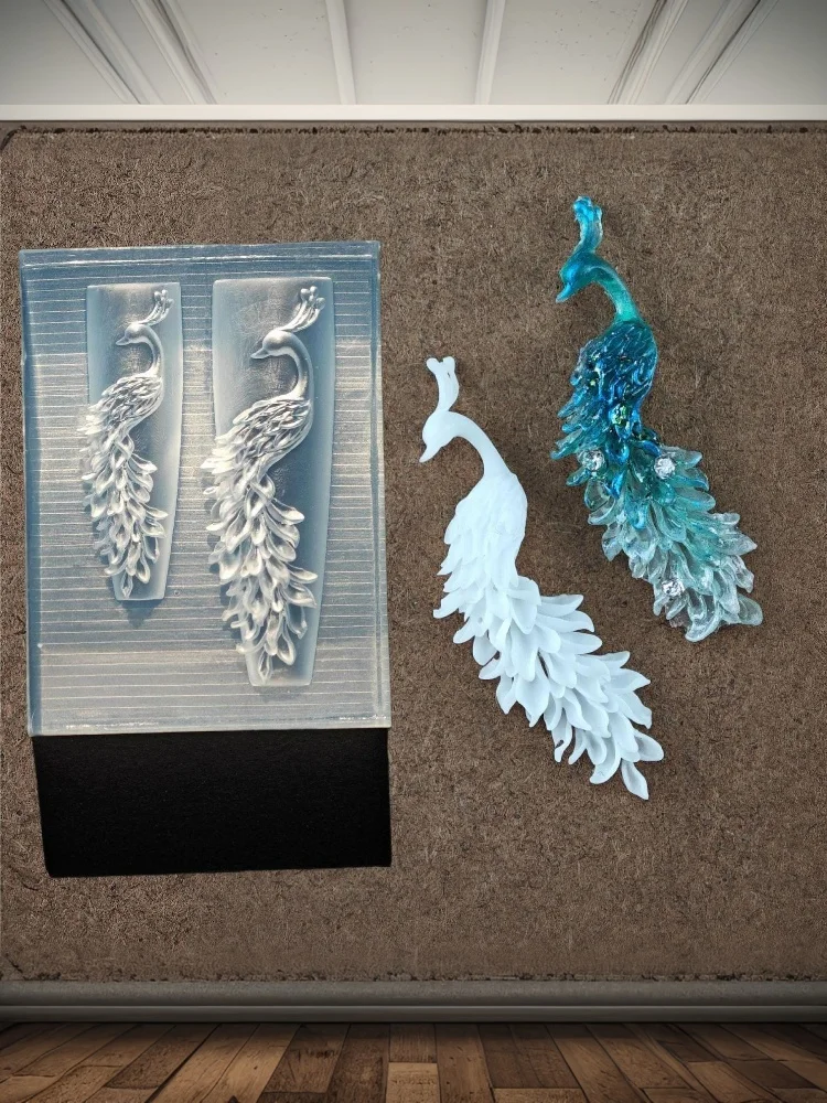 3D 공작새 네일 몰드 DIY 네일 아트 장식 투명 매니큐어 몰드 네일 쥬얼리 공예용