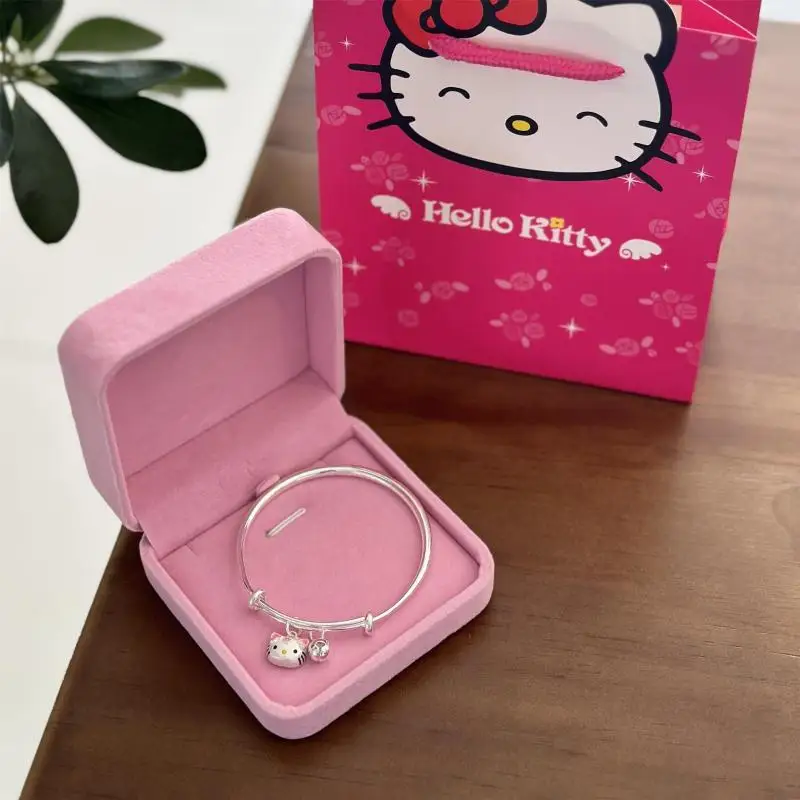 

Genuine Sanrio S325 Silver Bracelet Hellokitty Jewelry Female Cartoon Sterling Silver Bracelet Jewelry Baby Couple Birthday Gift