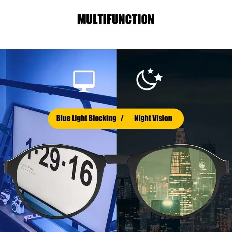 Anti-Glare Goggle Shades Night Vision Glasses for Driving with Box Men Women Foldable Round Blue Light Blocking Computer Glasses night vision glasses night vision sunglasses driving sunglasses