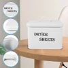 Dryer Sheet Boxes with Lid Reusable Dryer Sheet Bin for Fabric Softener Large Capacity Laundry Room Living Room Decor Container 6