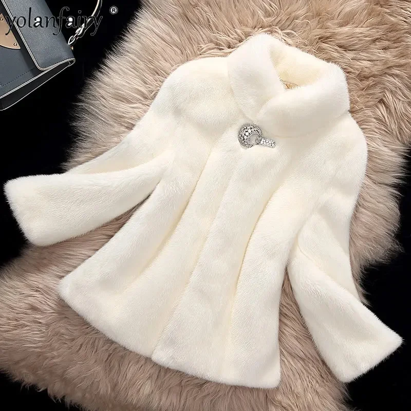 

Yolanfairy Mink Fur Coat Women Whole Coats Female Real Jacket Short Stand Collar Clothes for Woman Winter 2024 Sale FCY