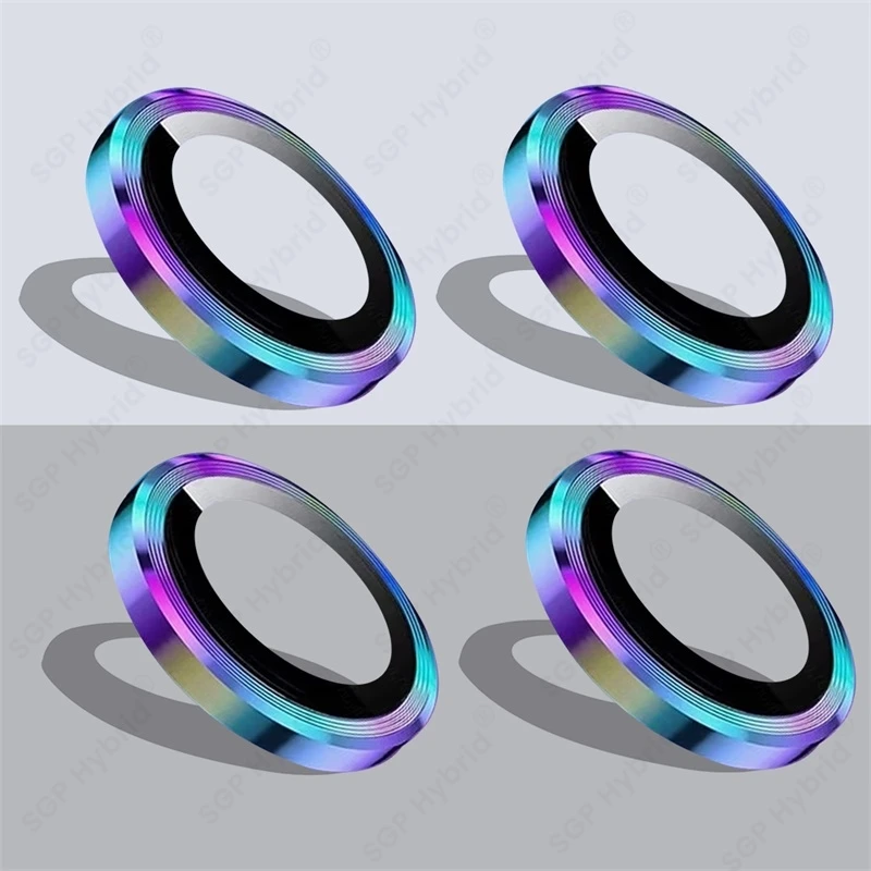 Enhanced Metal Ring + Tempered Glass Camera Lens Protector Cap Cover