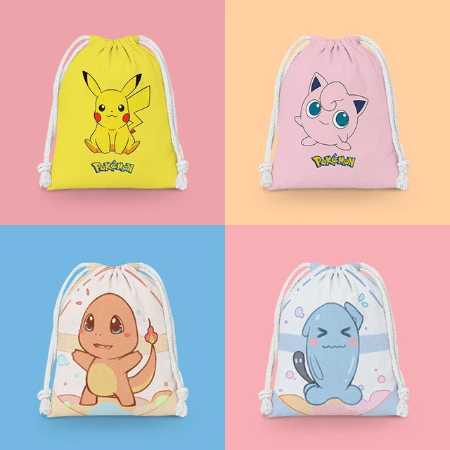 Pokemon pikachu drawstring saco de armazenamento organizar saco