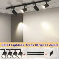 Set Led Track Light Fixture COB Track Lighting 220V Spot Lights Track Lamp Rail 40W Spotlight For Kitchen Clothing Shop spot led 1