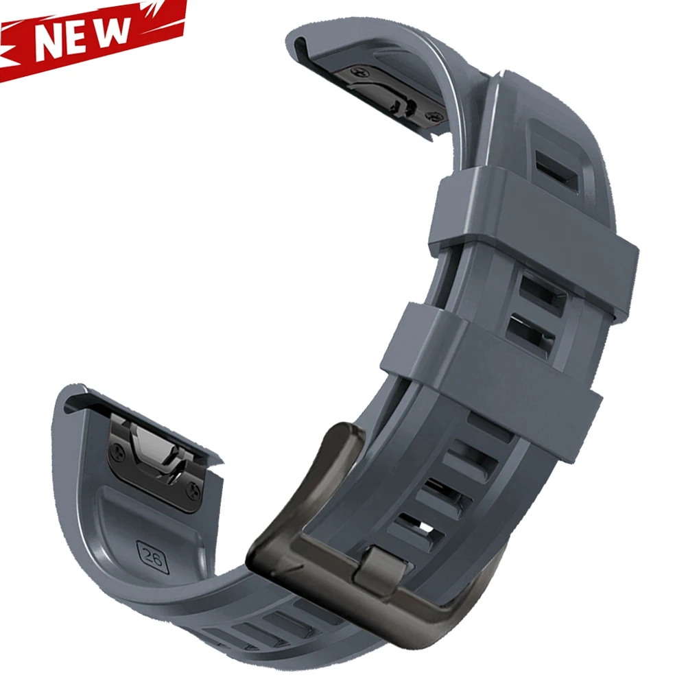 Enhanced Silicone QuickFit Strap - 26mm & 22mm Soft Watchband Bracelet