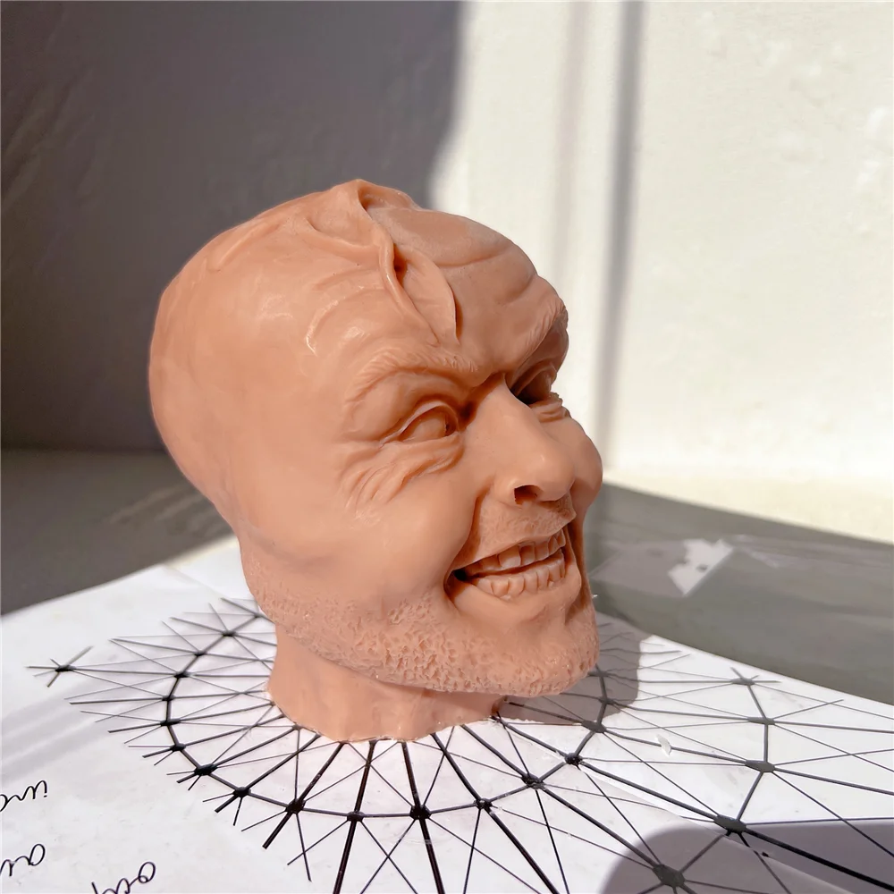 

Johnny Funny Face Bust Candle Mold Library Bookshelf Resin Mold Bookcase Ornament Sculpture Bookend Silicone Mold