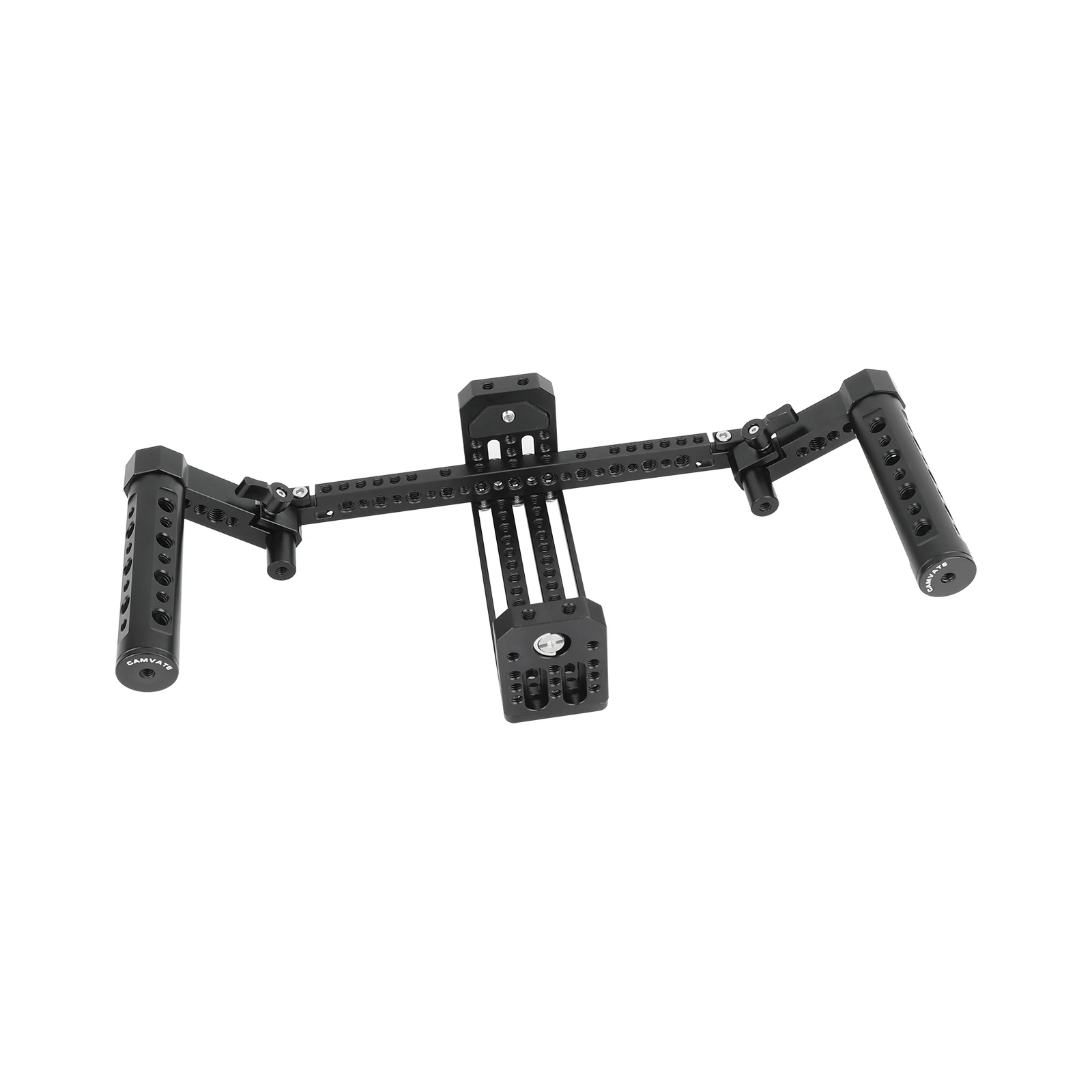 Camera Monitor Cage with  Height Adjustable Cheese Base Plate and Handgrips Fits