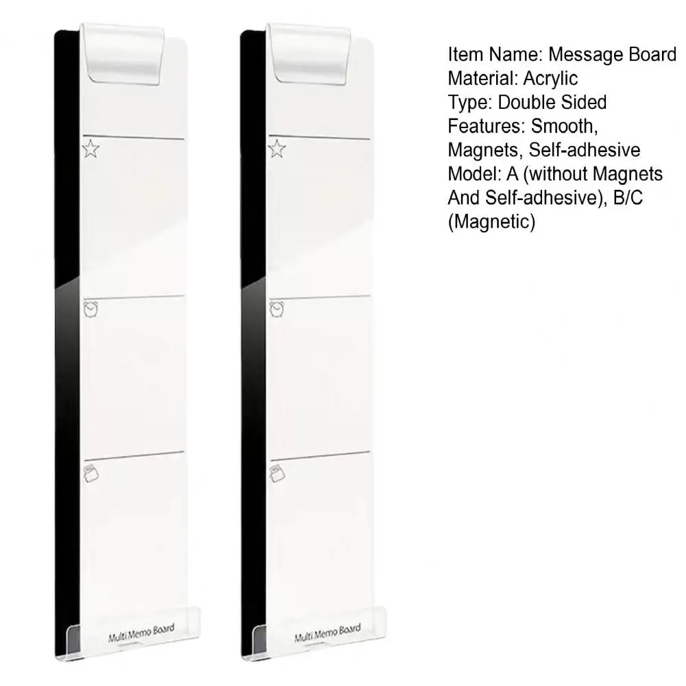Computer Message Board Magnetic Monitor Memo Whiteboard Sticky Note Holder with Self-Adhesive Metal Strips Desk Accessories