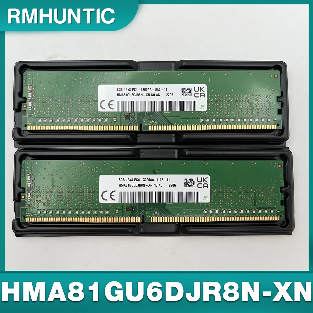 

1PCS RAM 8GB DDR4 3200MHz 1RX8 PC4-3200AA For SK Hynix Desktop Memory HMA81GU6DJR8N-XN