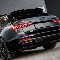 Gloss Black Rear Roof Spoiler Caps For AUDI S6 A6 C8 TSI TDI S-line Avant 2019-2025 Car Rear Top Tail Wing Bodykits Tuning 2