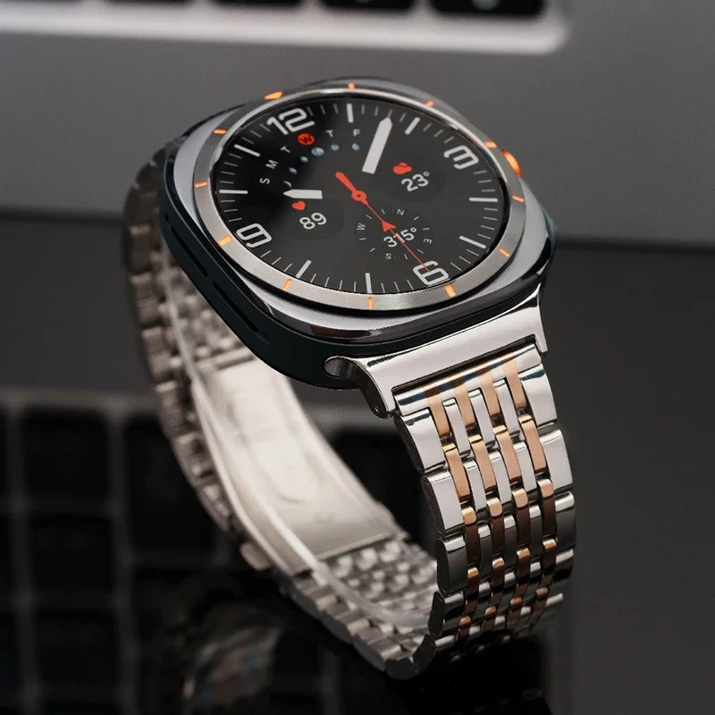 Enhanced Stainless Steel Quick Fit Metal Bracelet - No Gaps Strap Correa