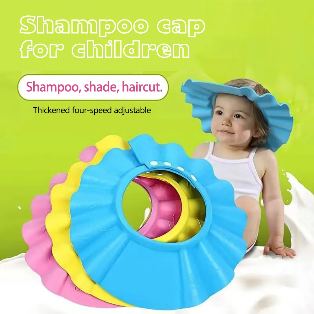 Soft PVC shower cap adjustable in size with ear protection function for hair washing hair wash hat shampoo shower cap