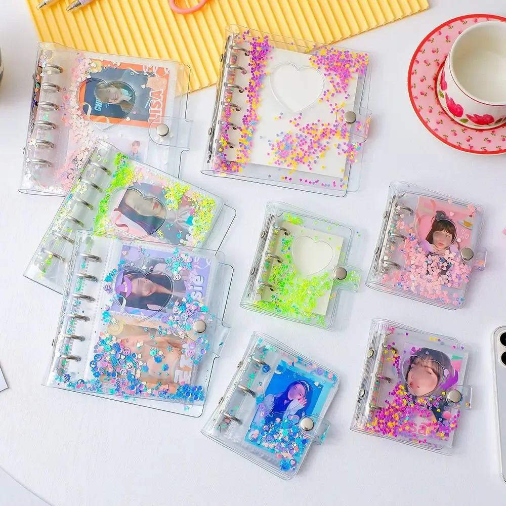 Sequin Glitter Mini 3/5 inches Photo Album Album PVC Photocard Holder Women ID Credit Card Holder Photocard Binder Name Card