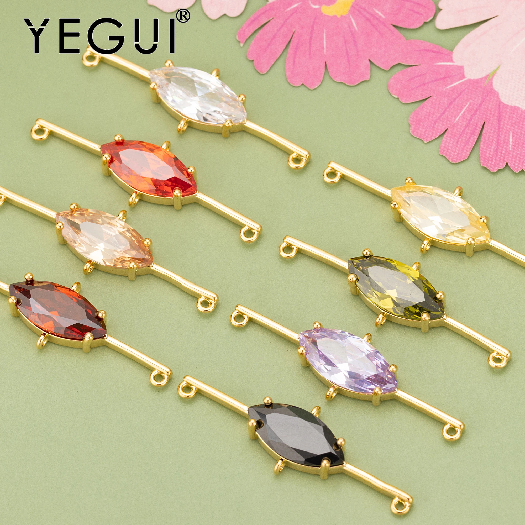 

YEGUI MD49,jewelry accessories,18k gold rhodium plated,copper,zircons,charms,jewelry making,hand made,diy pendants,4pcs/lot
