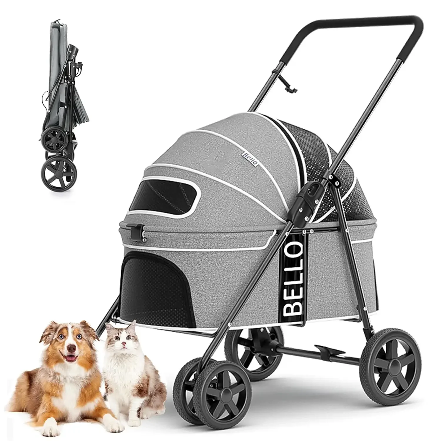 Pet Stroller Lightweight Folding Universal Wheel Cat Dog Travel - Main Image