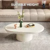 White Cloud Tables, Modern Minimalist Coffee Table for Living Room, 45.67 inch Cute Small Coffee Table, White Café Tables 3