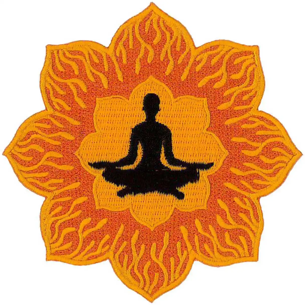

Yoga - Lotus Flower - Meditation - Crafts - Embroidered Iron On Patch ≈6 cm