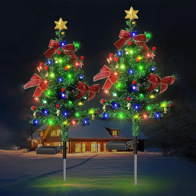 

1PCS Christmas Tree Solar Lights Outdoor LED Waterproof Solar Power Lawn Garden Patio Landscape Lamps for Christmas Decoration