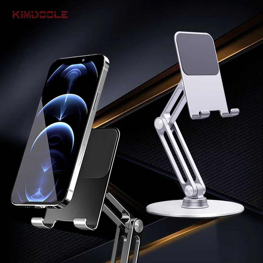 Kimdoole 금속 360 ° 회전 태블릿 홀더 스탠드, 아이패드 노트북 휴대폰 스마트폰 휴대폰 전화 리더기