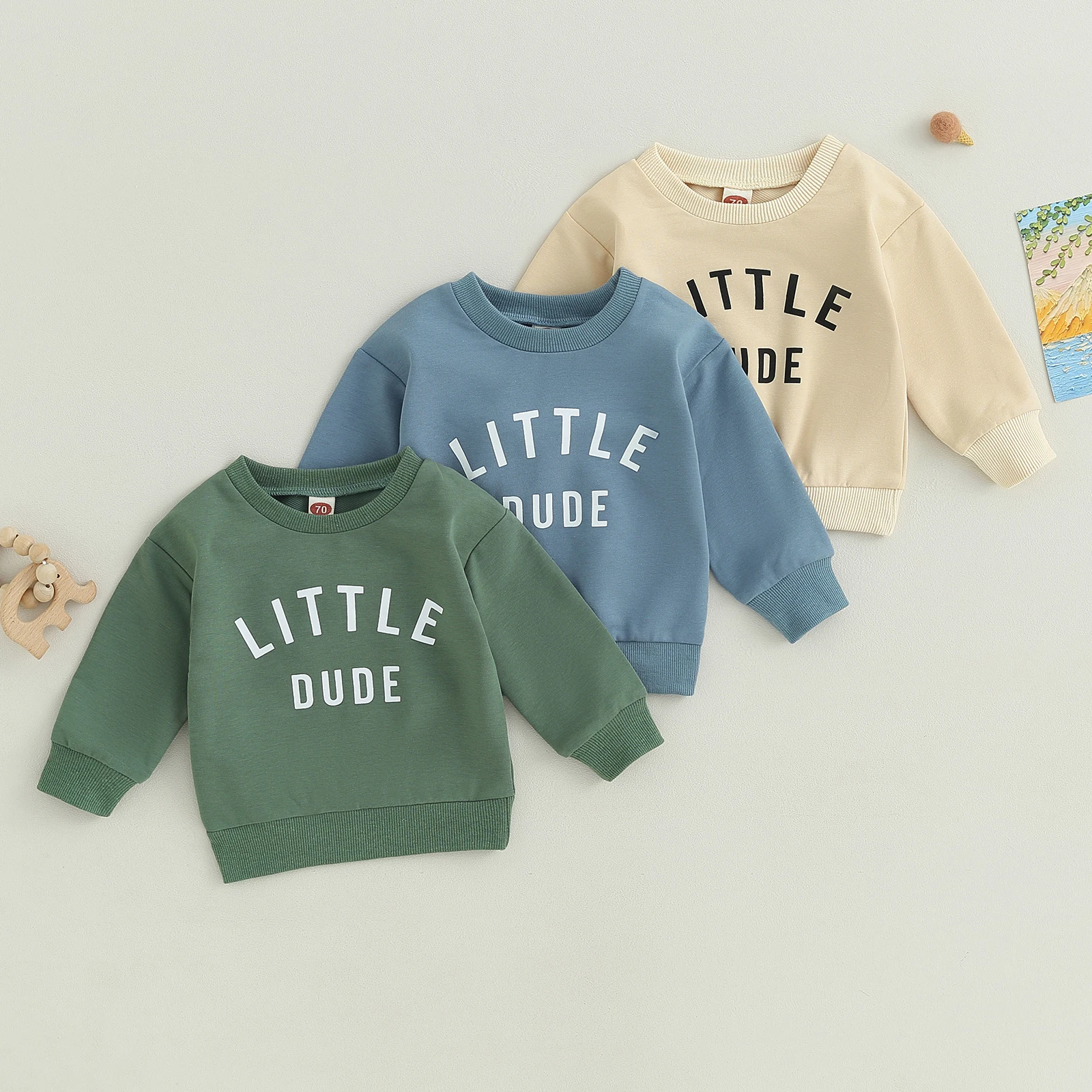 Pudcoco Infant Baby Boy Sweatshirt Letter Print Round Neck Long Sleeve
