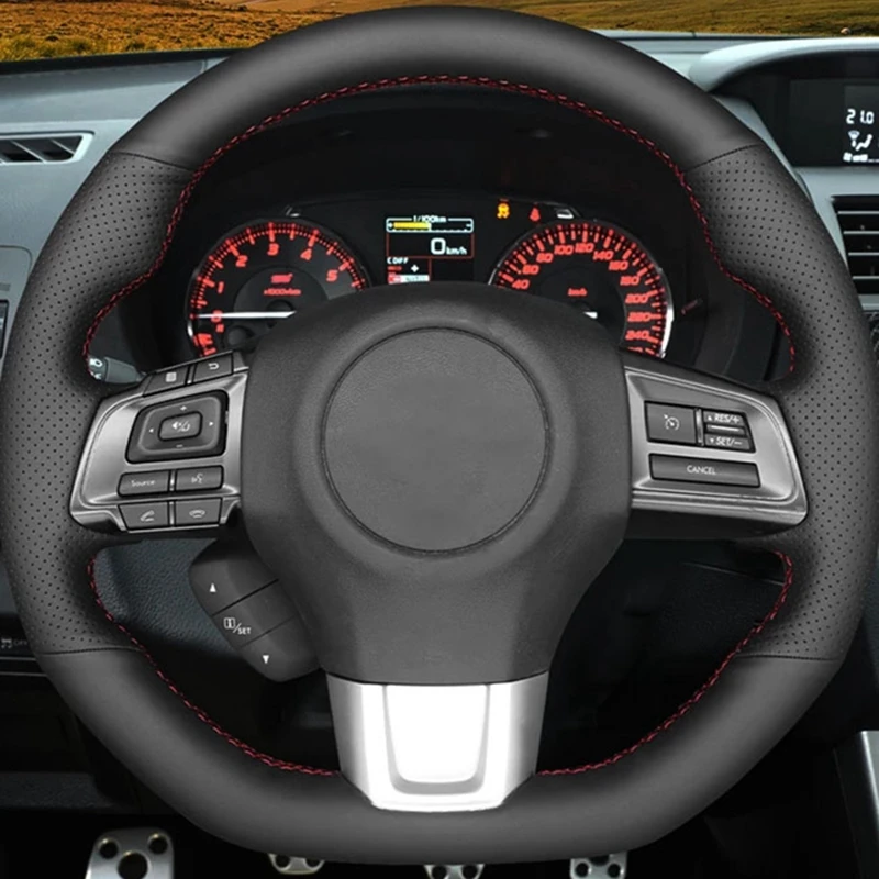

For Subaru WRX STI 2014-2021 Levorg 2015-2021 Levorg STI 2017-2020 Hand Stitched Suede Genuine Leather Car Steering Wheel Cover
