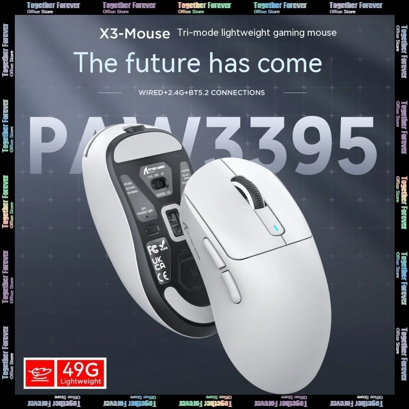 

Attack Shark X3 Mouse Tri Mdoe Paw3395 Bluetooth Wireless 2.4g Wired Gamer Mouse Accessory For Computer Pc Man Gaming Mice Gifts