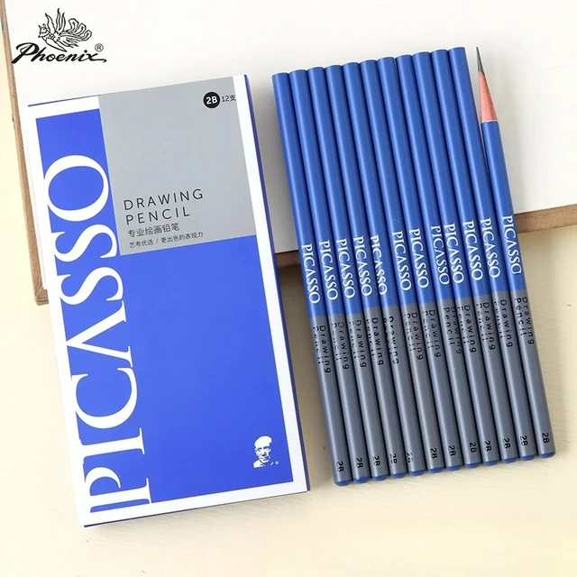 PHOENIX PICASSO Professional Sketching Pencils for Art Students Sketching Graphite Leads in 2B/8B/14B Grades Pull-out Design 1
