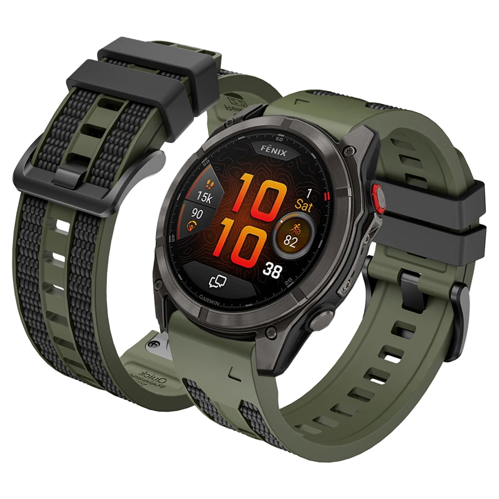 Enhanced Two-Tone Sports Silicone Watch Band (QuickFit) - 22mm/26mm