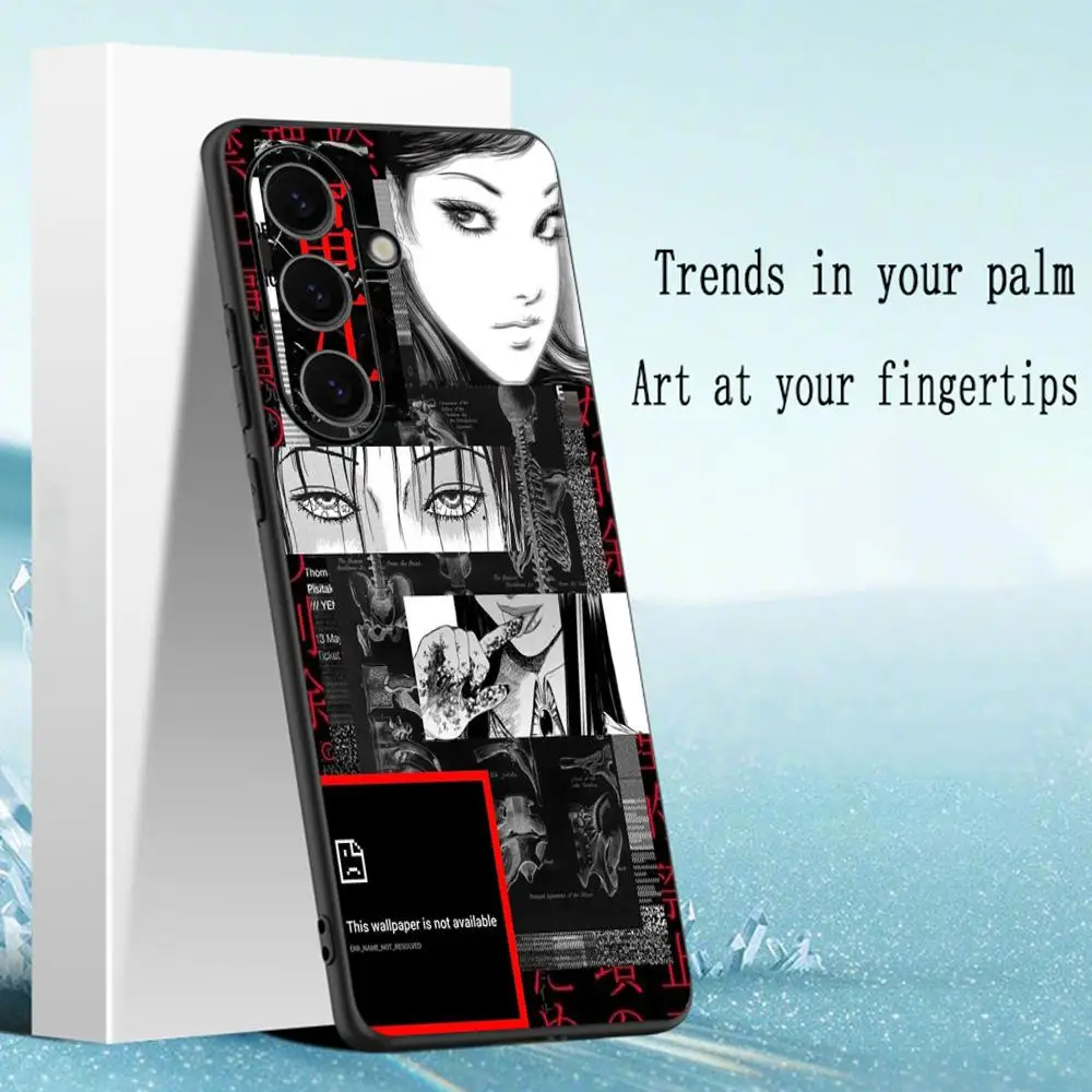 Tomie Junji Inspired Urban Horror Art Soft Black Phone Case