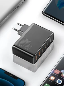 Зарядное устройство Baseus GaN, 100 Вт, USB Тип C, PD, быстрая зарядка, 4,0, 3,0, зарядное устройство USB для телефона, для MacBook, ноутбука, смартфона