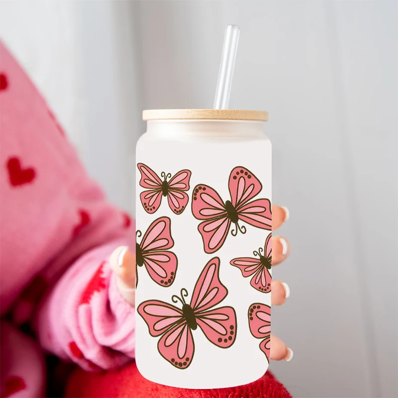 UV DTF Bees ladybugs butterflies Transfer Happy Juice Printed Sticker For The 16oz Libbey Glasses Wraps Bottles D10300