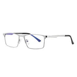 RBENN Stylish Metal Frame Blue Light Blocking Reading Glasses (Silver)