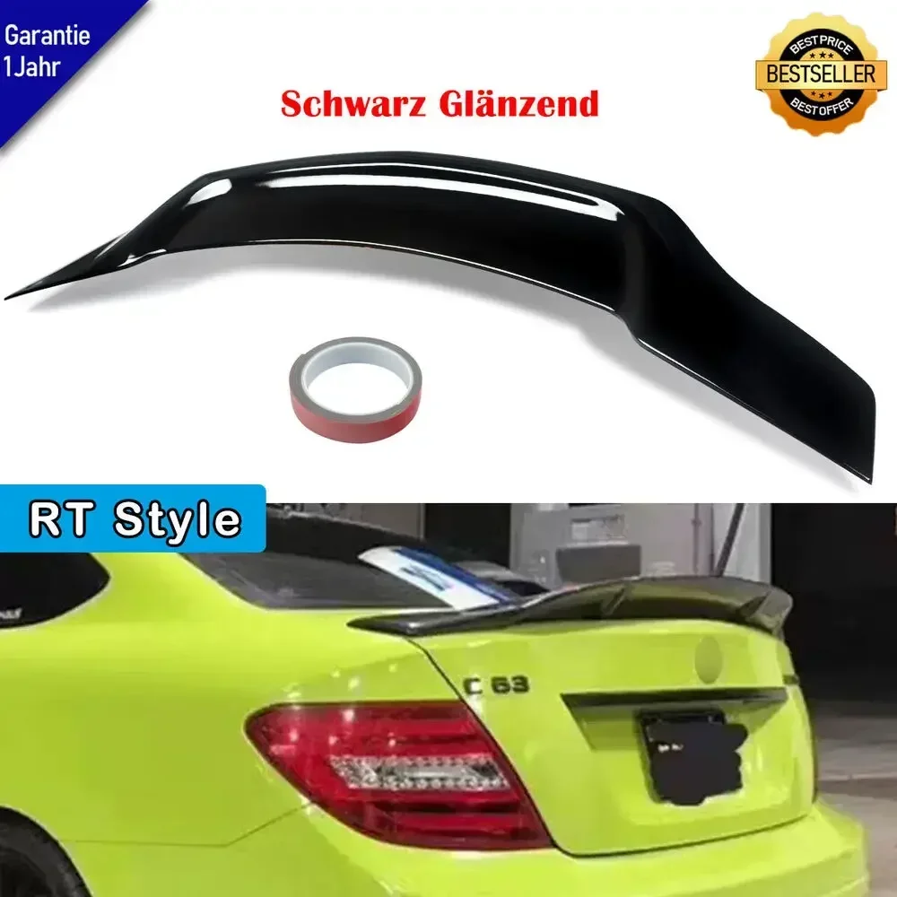 Glanz Schwarz Lackiert Spoiler Heckflugel Fuir Mercedes W204 Rt Optik Heckspoiler