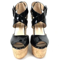 Women’s Cork Platform Wedge Sandals – Cross Strap Design with Covered Heel, Comfortable Summer Footwear - Image 3