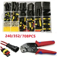 708/408/382/352/240/296/194/15pcs 1-6 Pins HID Waterproof Wire Connectors Marine Electrical Cables Connectors Plug Truck Harness