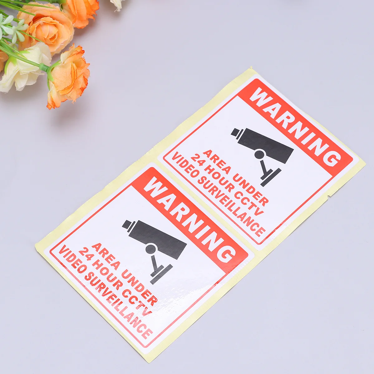 

20pcs CCTV Warning Signs Stickers Warning 24 Hour Video Sign Decals for School Office Building