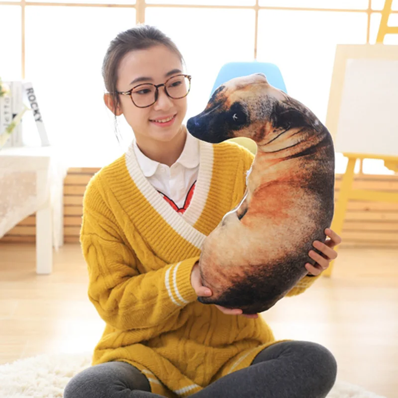 50cm 3D Dog Simulation Plush Toys Soft Pillow Lifelike Plushies Stuffed Animal Cushion Pillow for Kids Home Decor Birthday Gifts 6