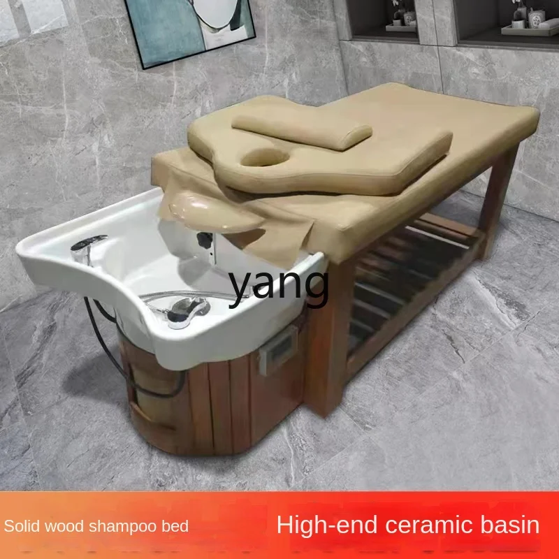 

Yhl Ceramic Basin for Hair Washing Station Solid Wood Flushing Bed Fumigation Integrated Head Treatment G