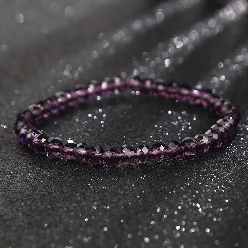6MM nový umělý rakousko broušené sklo náramek móda lesklý kámen korále pružnost lano pramen náramky pro ženy šperků