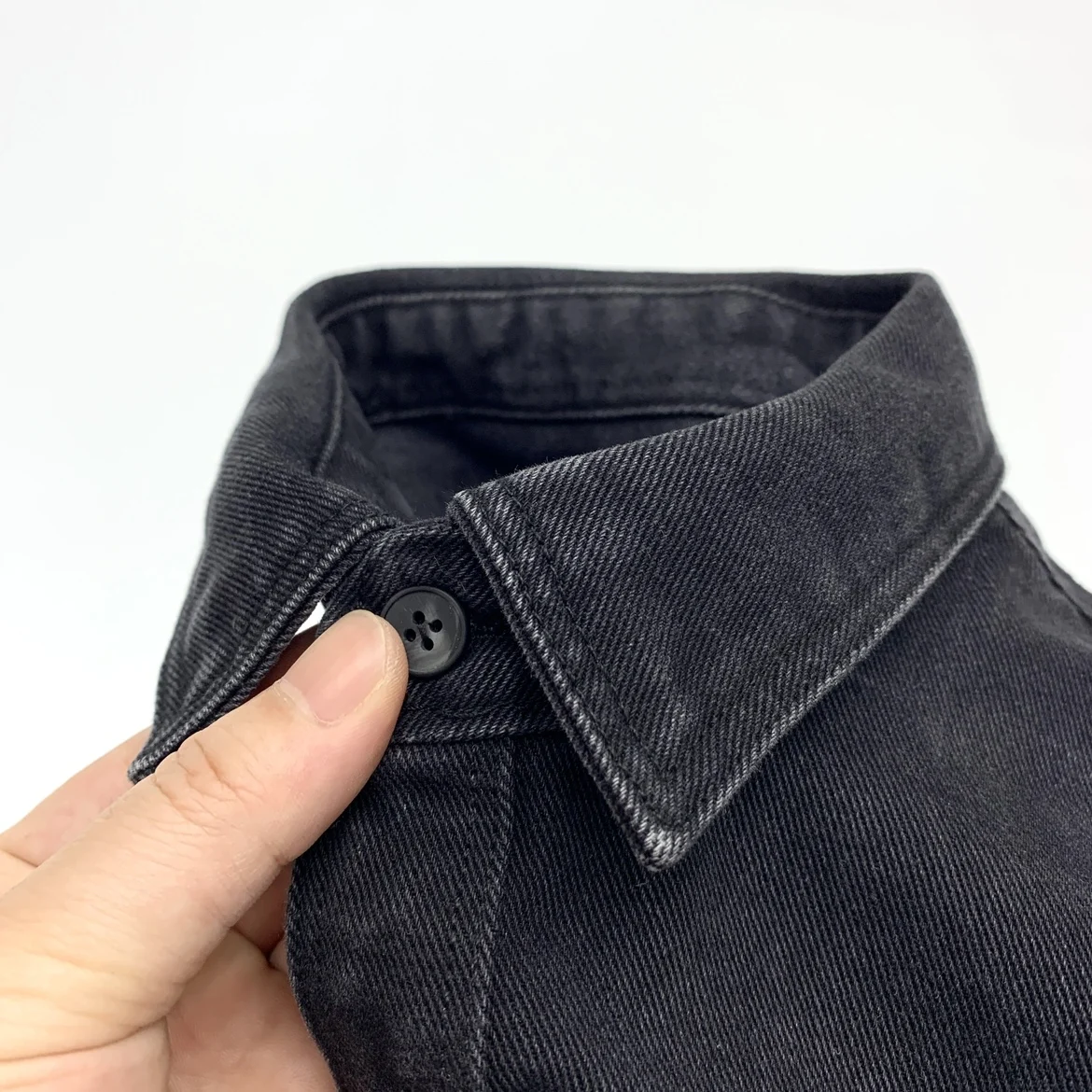 May Khaki heavy denim shirt men loose cargo American casual black long-sleeved shirt coat