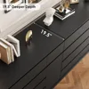 5 Drawer Dresser, Black Dresser Modern Dresser for TV Stand, Double Dresser Wide Storage Chests of Drawer with Door, Deep Drawe 4