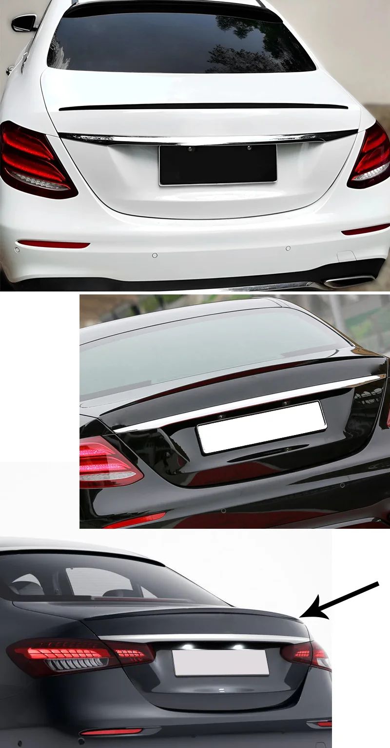 Geeignet für Mercedes-Benz E-Klasse W213 E200 E220 E250 E300 Limousine 4-Türer E63 2016+ Heckkoffer Dachflügel Spoiler – Detail 2