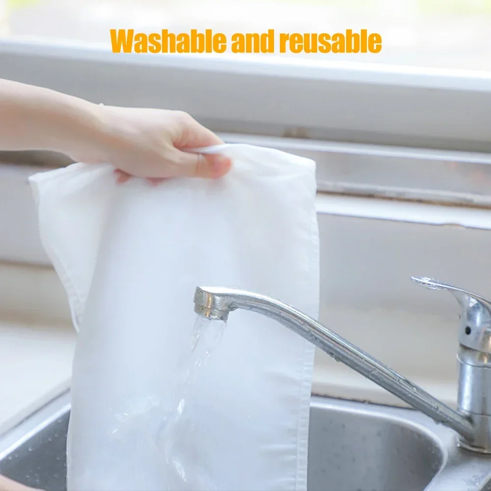 Description Picture 6 of item5PCS Soy Wine Nylon Filter Bag Nut Milk Bag Tea Coffee Yogurt Filter Net Mesh Kitchen Food Reusable Nylon Filter Bags Strainer