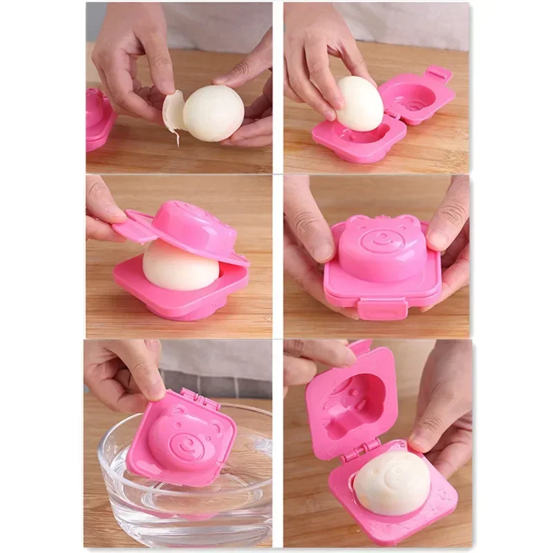 Boiled Egg Mold Cute Cartoon DIY Egg Ring Mould Bento Maker Cutter Decoratin Rice ball Kitchen Accessories 1/6 Pcs