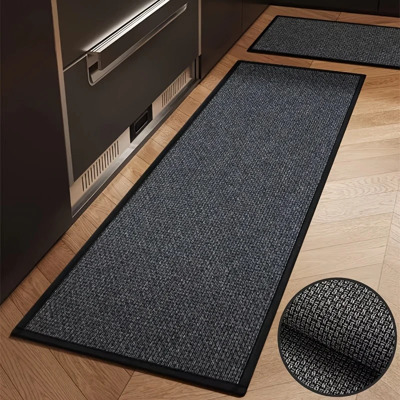 NIM kitchen floor mat black gray interwoven long anti slip can be placed anywhere floor mat