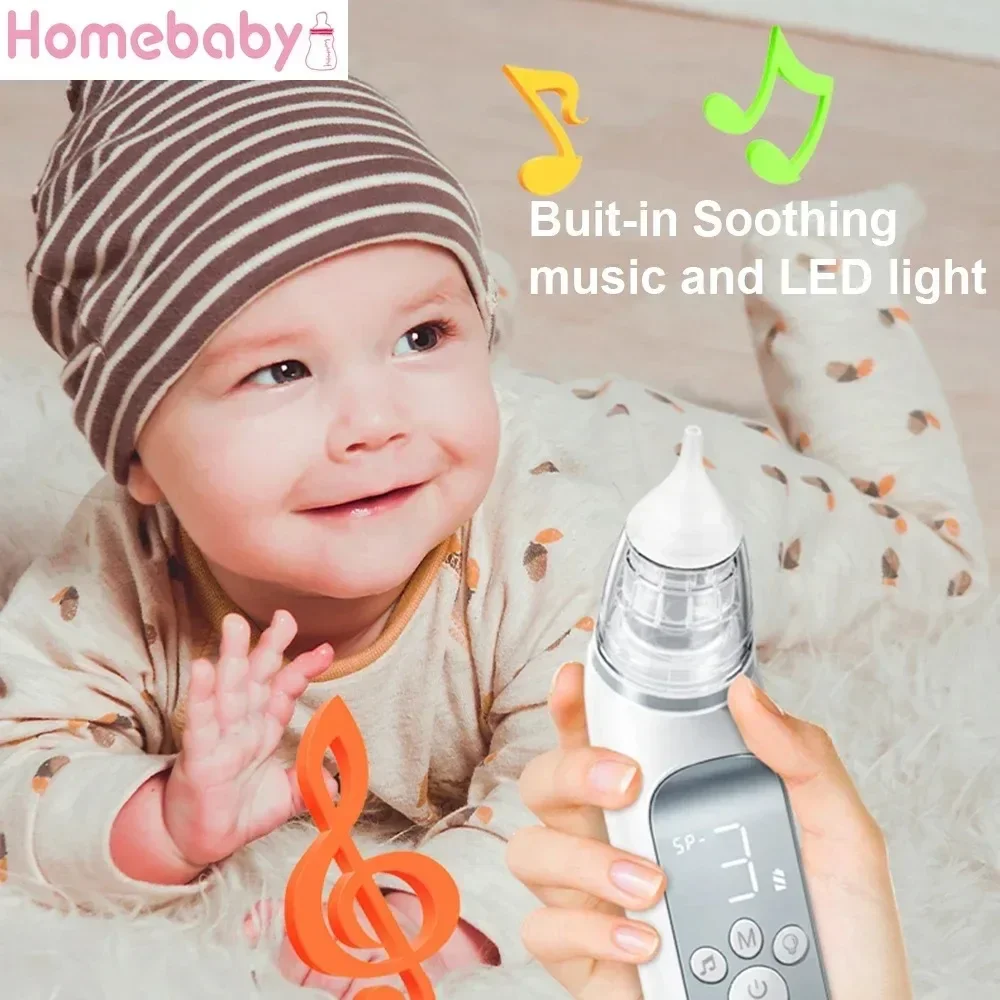 Baby Nasal Aspirator with 3 Level Suction and Music, Kids Infants